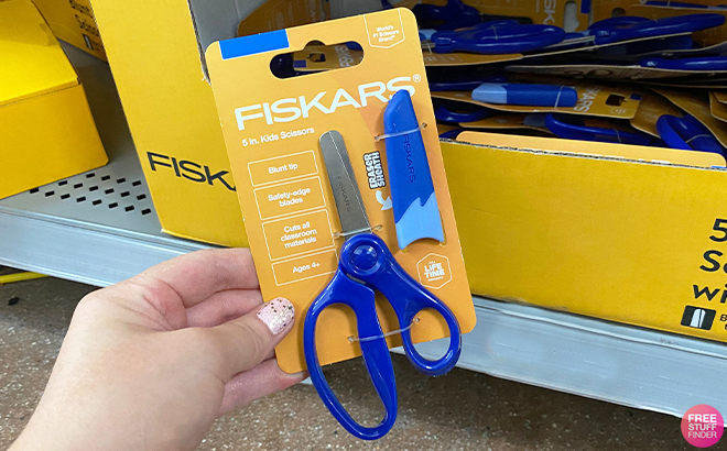 Fiskars Softgrip Pointed Tip Scissors, 5 Inches, Left-Handed, Color Will Vary | Elementary | Kids | Comfortable