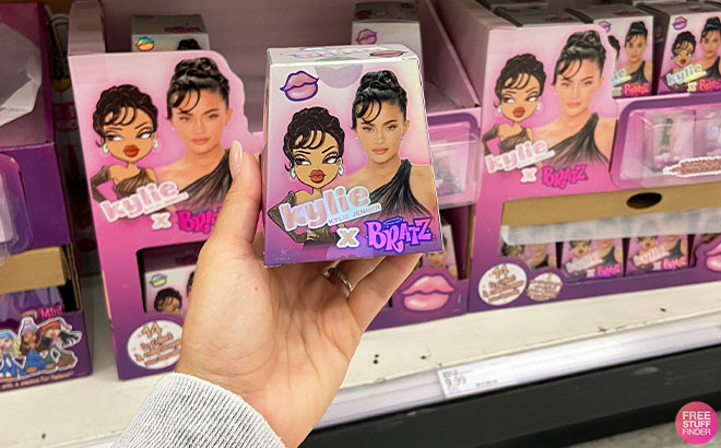 Hand Holding a Bratz x Kylie Jenner Collectible Mini Figures