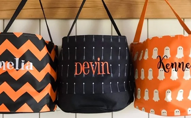 Hanged Personalized Trick Or Treat Buckets