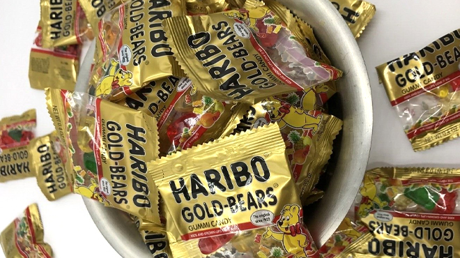 Haribo Goldbears Gummi Candy Trick or Treat Packs in a Bowl