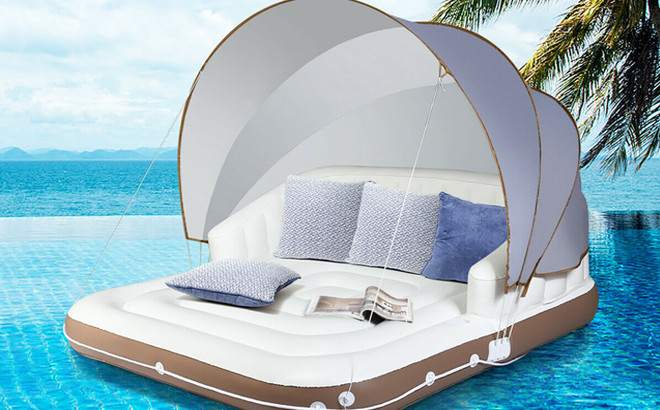 Inflatable Lounge Raft with Canopy at Until Gone