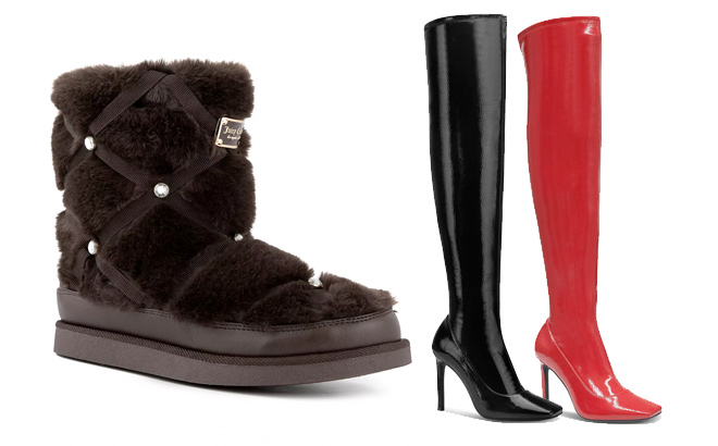 JUICY COUTURE Womens Knockout Winter Booties and I N C INTERNATIONAL CONCEPTS Womens Keenah Over The Knee Boots