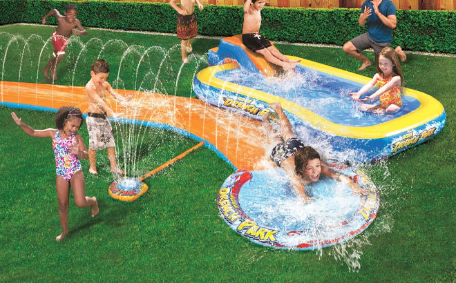 Kids Playing on Banzai Aqua Drench 3 in 1 Splash Park