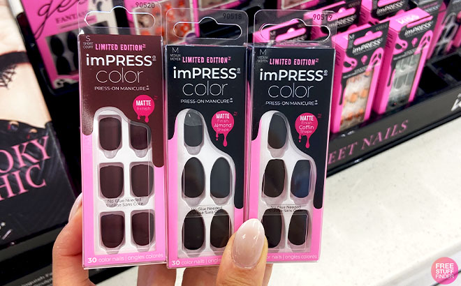 Kiss imPRESS Color Halloween Press On Nails in three Colors