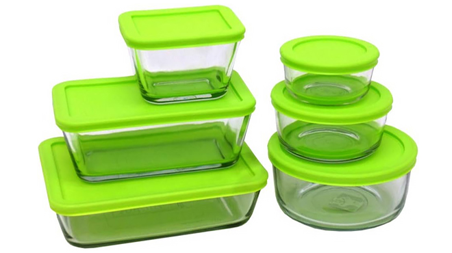 Kitchen Classics 12 Piece Glass Storage Set in Green Color