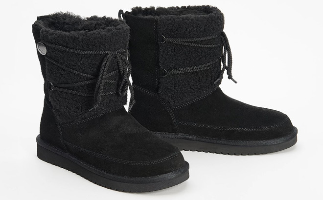 Koolaburra by UGG KIDS Faux Fur Michon Black Short Boots