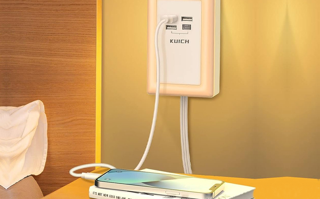 Kuich Power Strip with Night Light and 4 USB Ports Power Plug