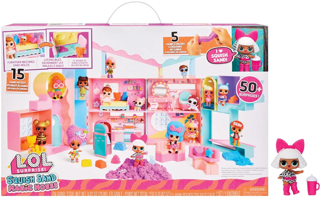 LOL Surprise Squish Sand Magic House with Tot Playset with Collectible Doll