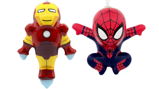 Marvel Spider Man and Iron Man Hallmark Ornaments