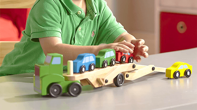 Melissa Doug Car Carrier Truck Set