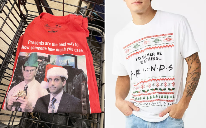 Mens Holiday The Office and Friends Tees