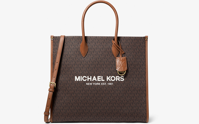 Michael Kors Mirella Large Logo Brown Tote Bag