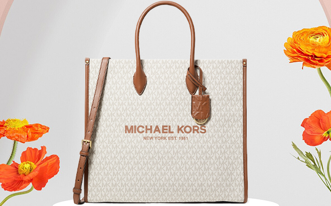 Michael Kors Mirella Large Logo Vanilla Tote Bag