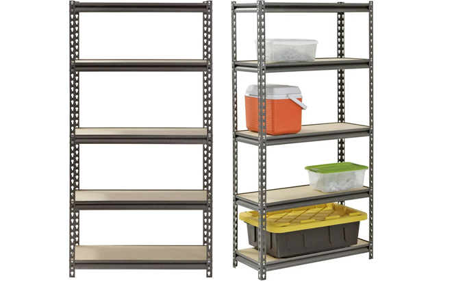 Muscle Rack 5 Shelf Steel Freestanding Shelf on the Floor