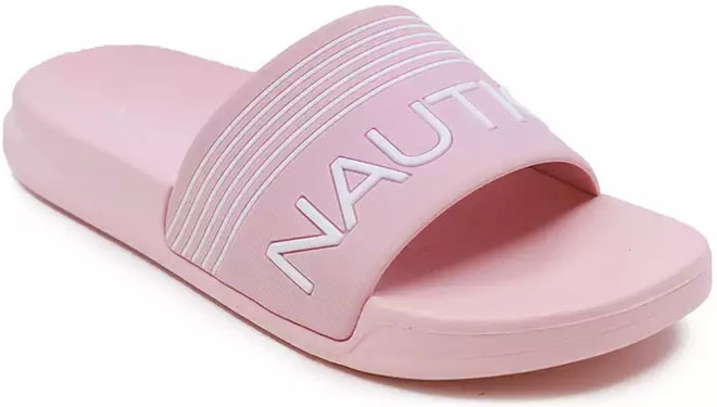NAUTICA Girls Gaff Slide Sandals in Blush Color