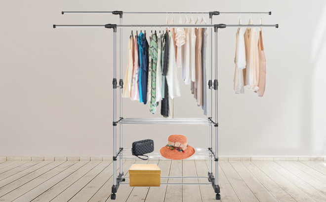 NewHome Extendable Garment Hanging Rack at Until Gone