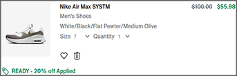 Person Wearing Nike Air Max SYSTM Mens Shoes Checkout Screenshot