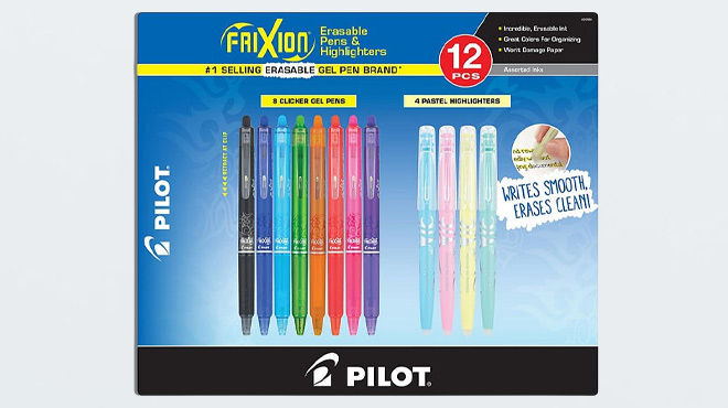 Pilot FriXion Assorted Gel and Highlighters 12 Pack