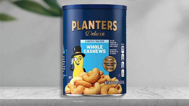 Planters Deluxe Lightly Salted Whole Cashews Plant Based Protein