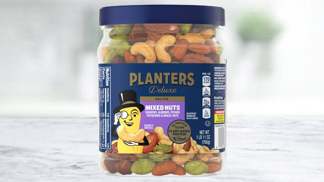 Planters Deluxe Salted Mixed Nuts Canister