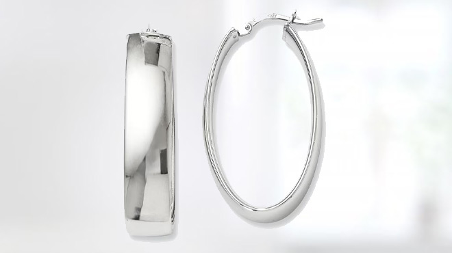 Polished Oval Hoop Earrings