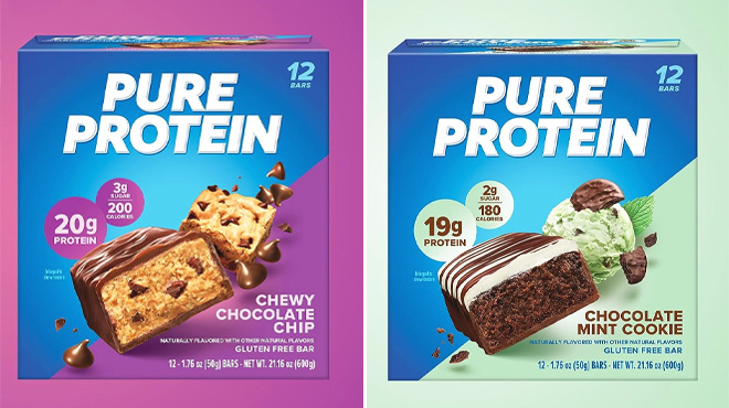 Pure Protein Bars Chocolate Chip and Mint Cookie