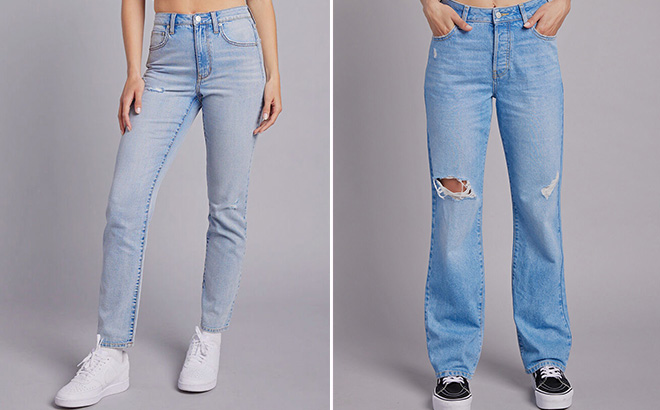 RSQ Vintage Womens Mom Jeans and RSQ Womens High Rise Straight Leg Jeans