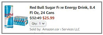 Red Bull Amazon Final Price Screen Capture