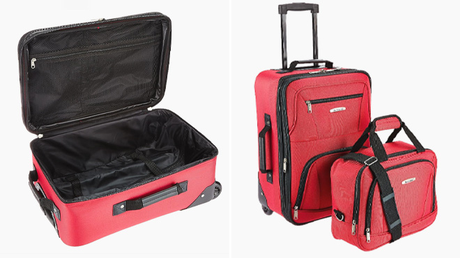 Rockland 2-Piece Luggage Set in Red color