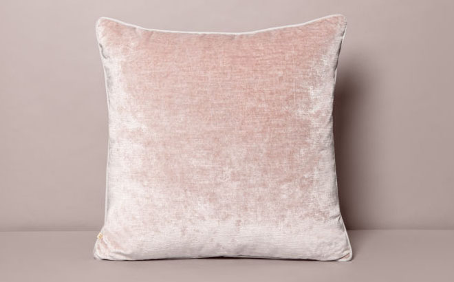 Room Essentials Luxe Velvet Square Throw Pillow in Blush Color