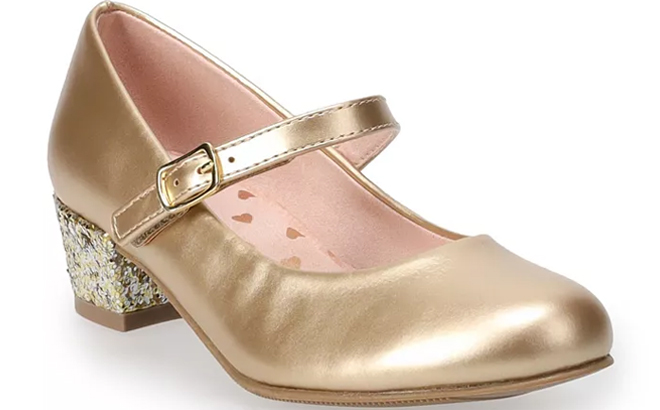 SO Claudie Girls Mary Jane Gold Heels