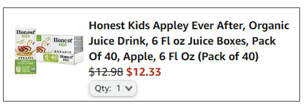 Screenshot Honest Kids Organic Juice