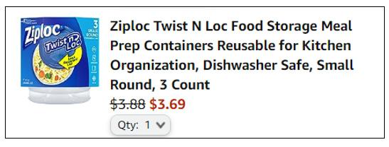 Screenshot Ziploc 3 Count Food Storage Containers