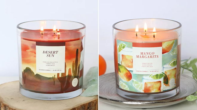 Sonoma Goods For Life Desert Sun and Mango Margarita 14 oz 3 Wick Candle