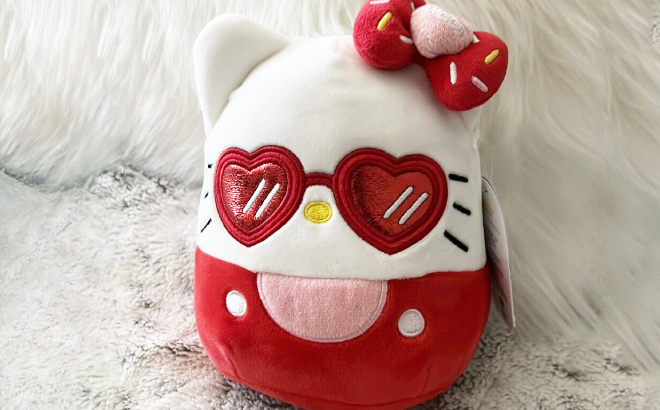 Squishmallows Hello Kitty with Red Glasses Plush