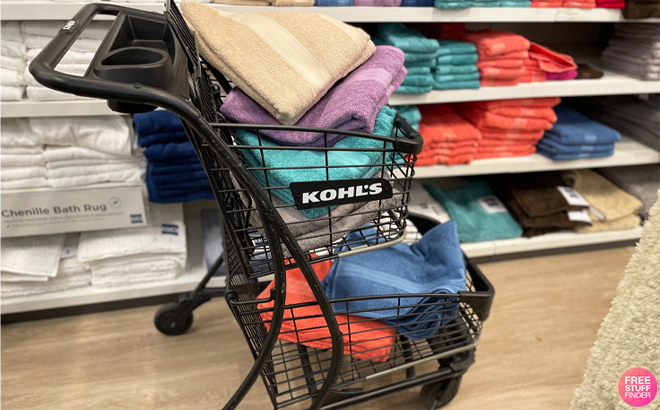 The Big One Solid Bath Towel in a Cart