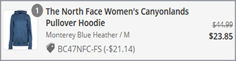 The North Face Womens Canyonlands Pullover Hoodie Checkout Screenshot