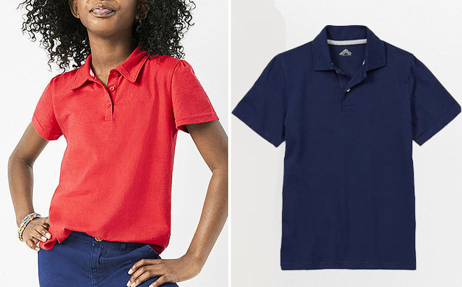 Thereabouts Girls Short Sleeve Polo Shirt and Boys Short Sleeve Polo Shirt