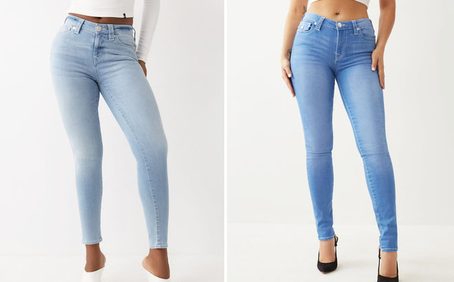 True Religion Jennie Mid Rise Curvy Skinny Jeans and Stella Skinny Jeans