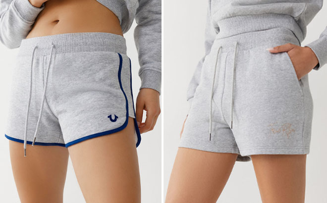 True Religion Womens Running Shorts and Logo Sweat Shorts