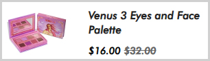 Venus XL Eye and Face Palette Lime Crime Checkout Screenshot