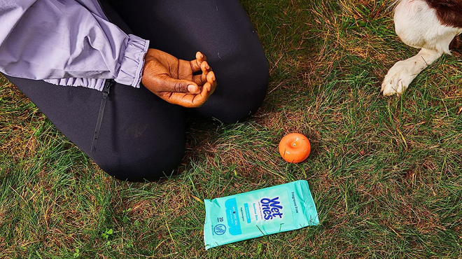 Wet Ones Travel Packs Wipes on the grass