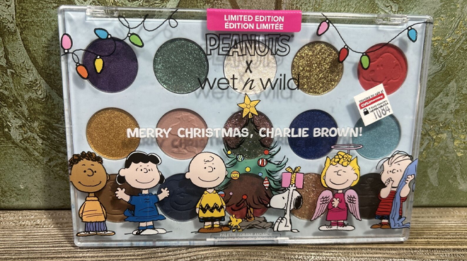 Wet n Wild Peanut Collection Merry Christmas Charlie Brown Palette on a Table