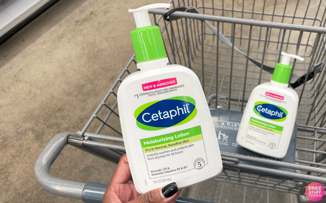 Woman holding a Cetaphil Body Moisturizer Lotion