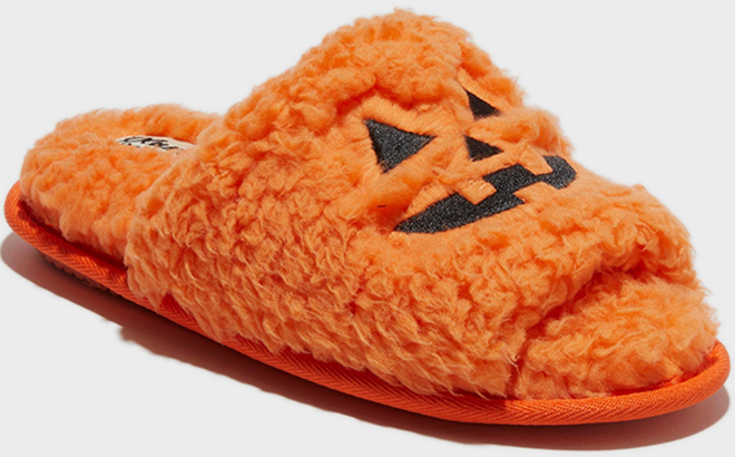 Womens Halloween Pumpkin Slippers