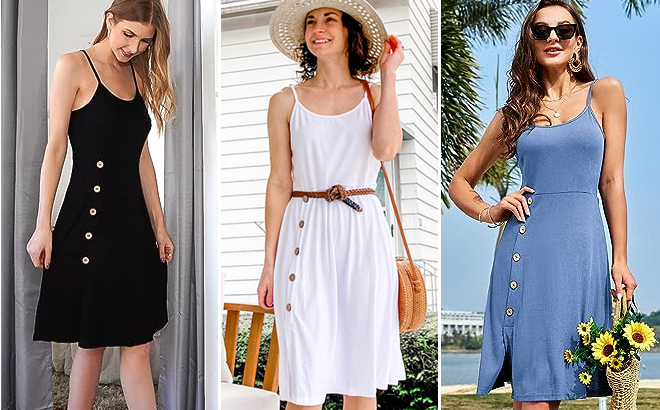 Womens Midi Summer Sundress Casual Dresses in Different Colors