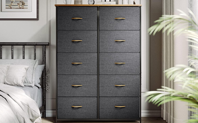 Yitahome  5 Drawer Dresser Storage Tower Light Gray