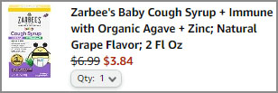 Zarbees Baby Cough Syrup Order Summary