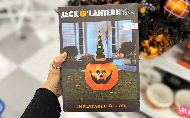 a Hand Holding Jack O Lantern Inflatable Box