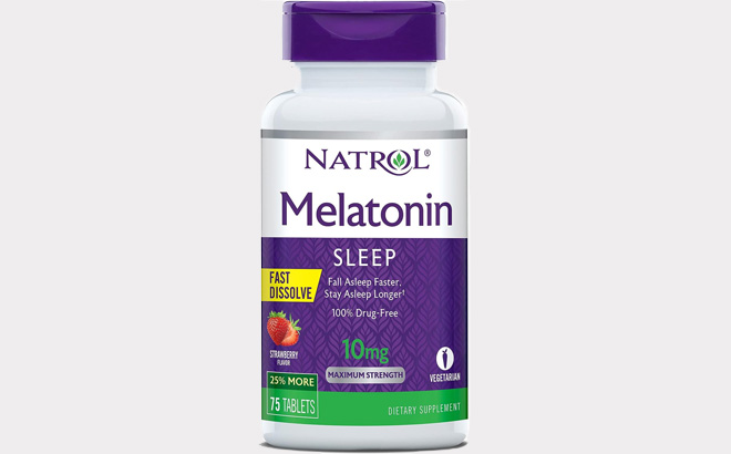 an Image of a Natrol Melatonin 75 Count Tablet Bottle